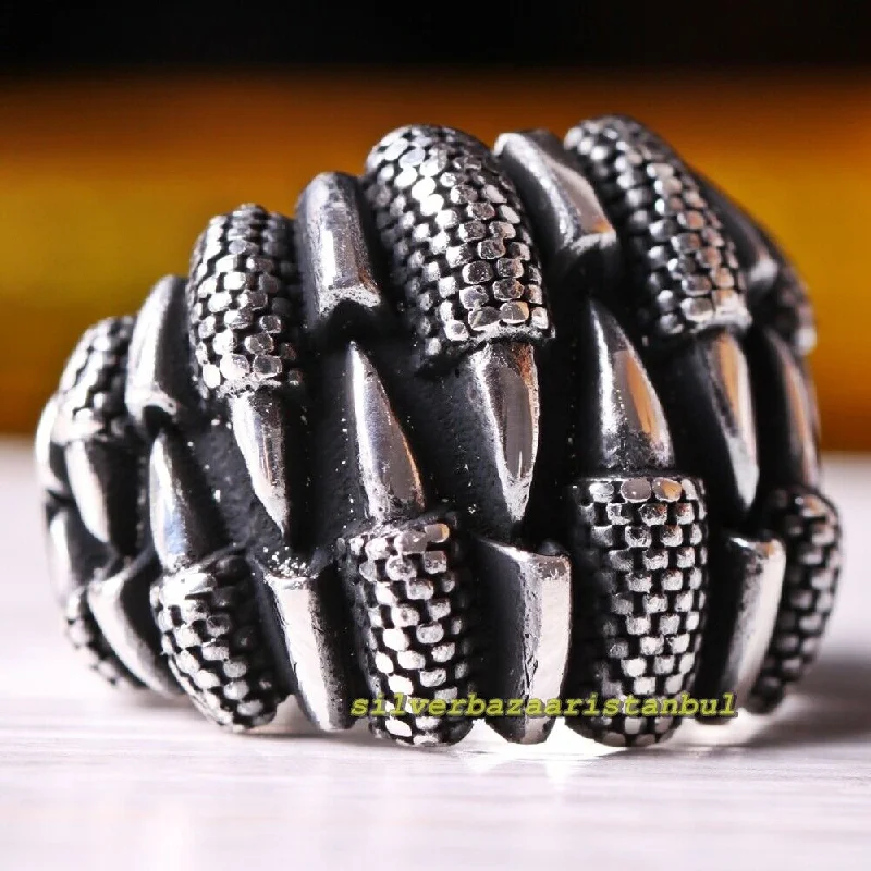 Eagle Claw Design No Stone Handmade 925 Sterling Silver Mens Ring