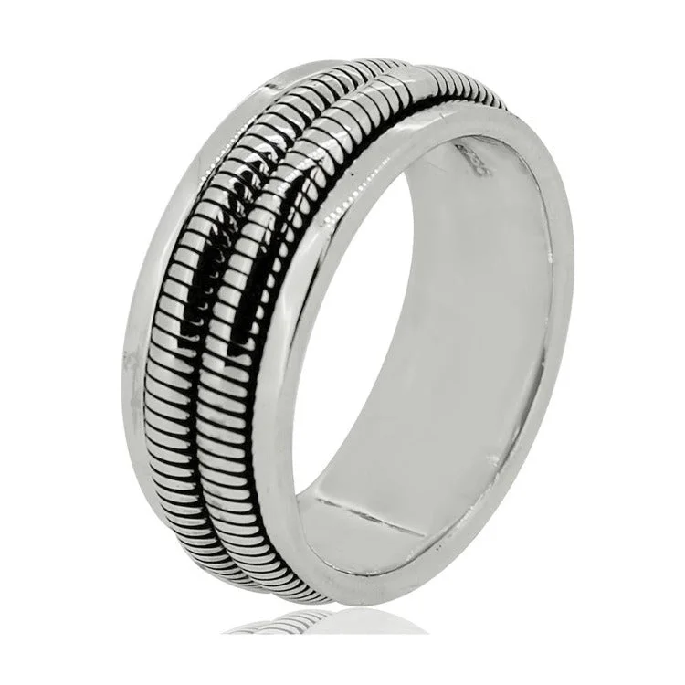 Sterling Silver 8mm Spinning Ring for Men