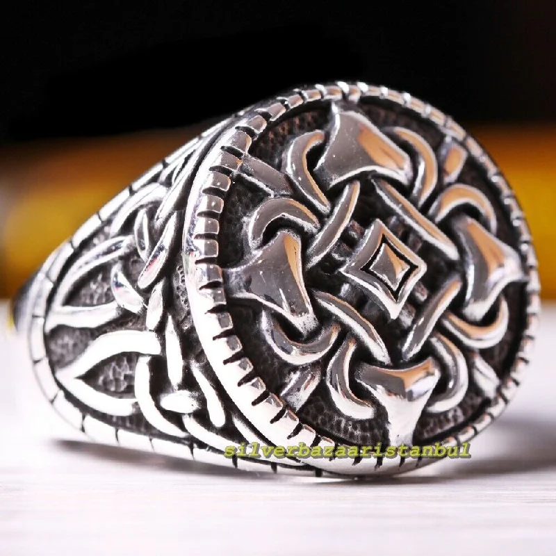 Special  Design No Stone Handmade 925 Sterling Silver Mens Ring