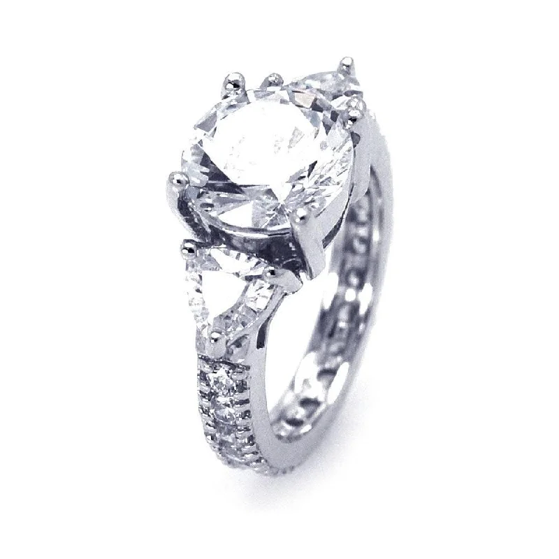 Silver 925 Rhodium Plated CZ Past Present Future Ring - STR00530