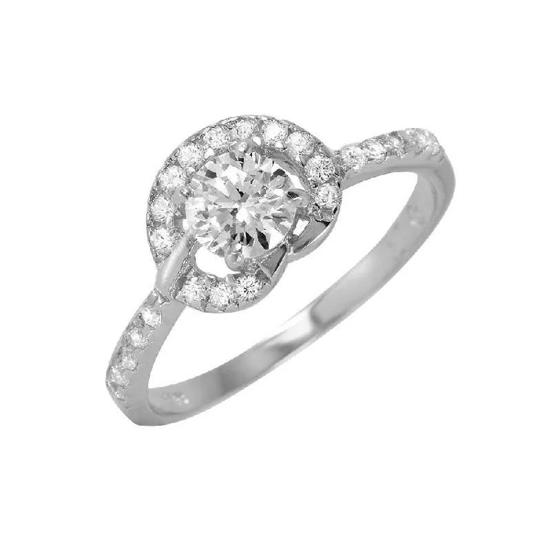 Silver 925 Rhodium Plated CZ Ring - BGR00957