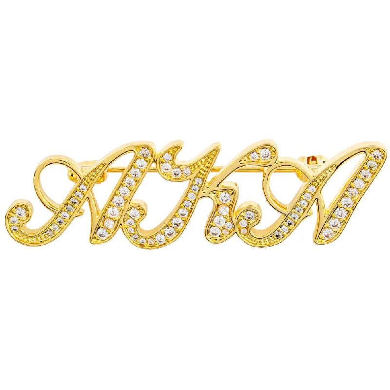 AKA Script Pin-Gold