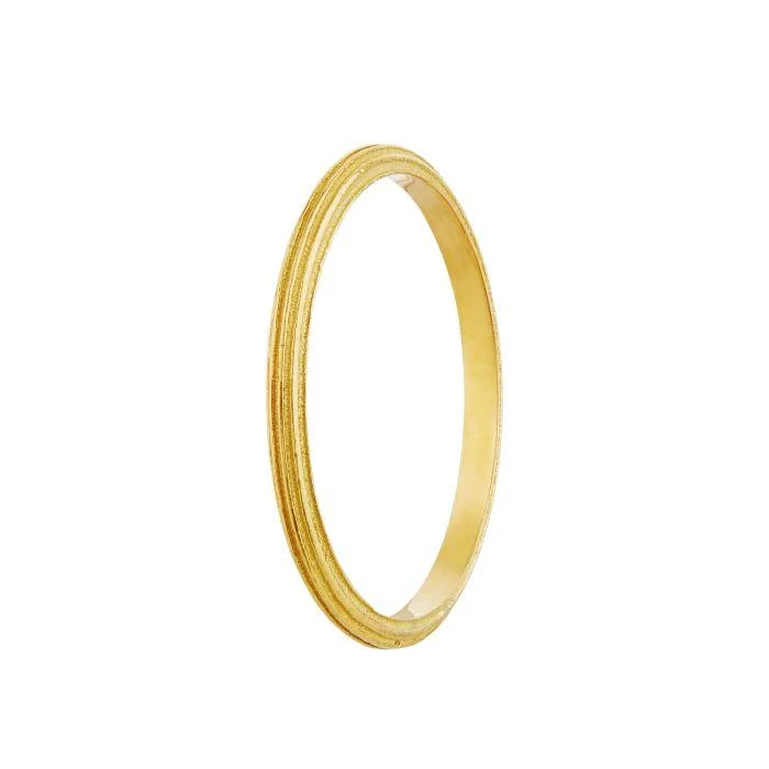 Alex Monroe 18ct Gold Slim D-Shaped Reed Band Ring