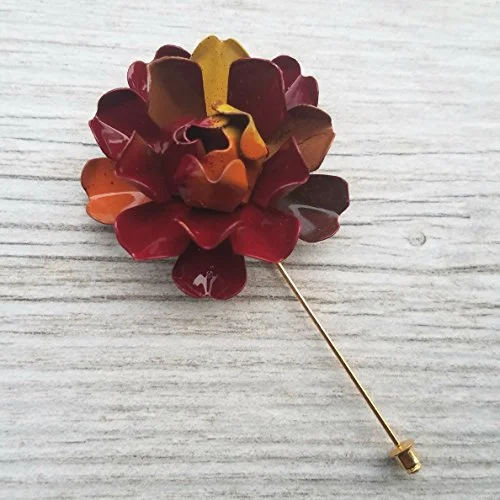 Autumn Bone Rose Lapel Pin