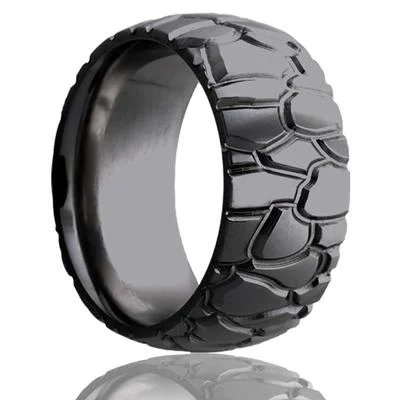 BONN | Tire Tread Ring | Black Zirconium | 8mm