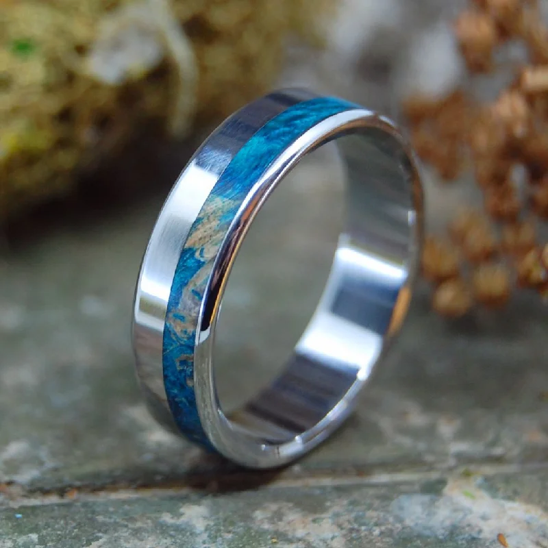 Beluga | Men's Blue Box Elder & Inox Steel Wedding Ring