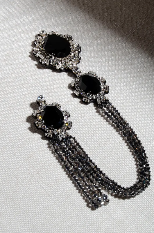 Black Crystal Brooch