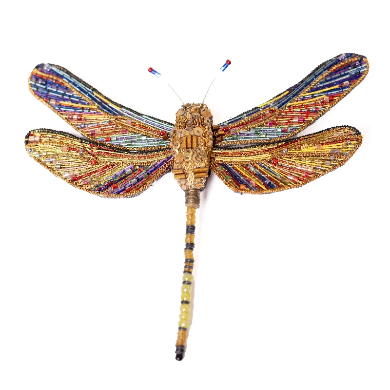 brown hawker dragonfly brooch