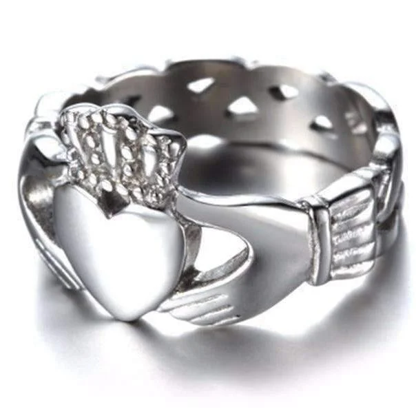 Celtic Knot Claddagh Stainless Steel Ring