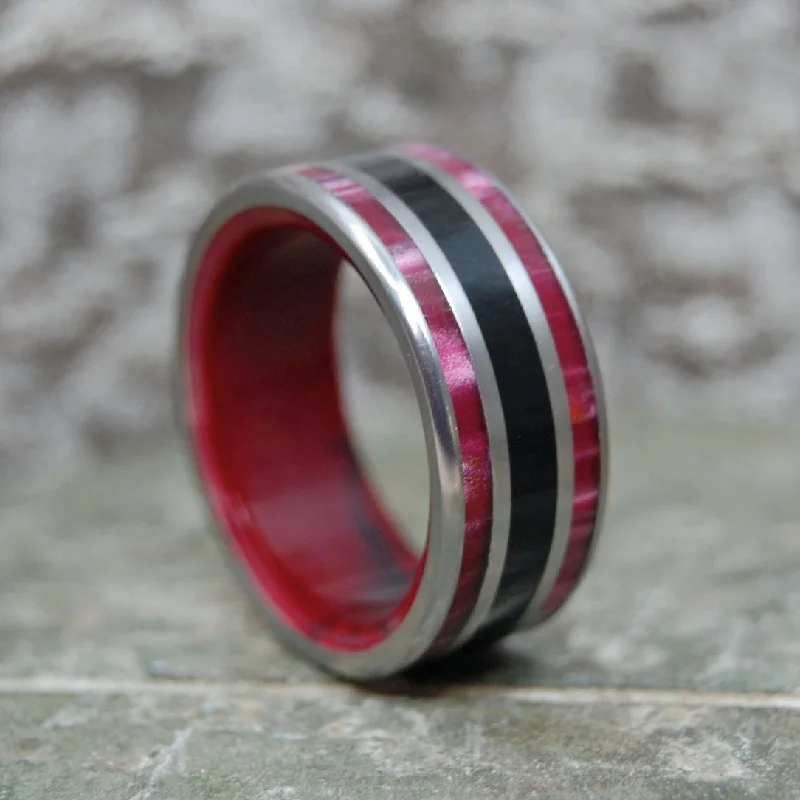 Knockout | Men's Onyx, Red Jasper, Red Marble Resin & Titanium Wedding Ring