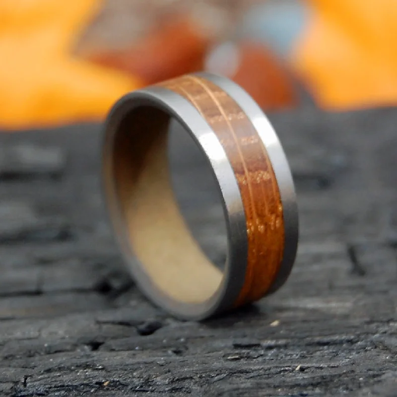 Ye Olde Bully Boy | Men's Whiskey Barrel Wood & Titanium Wedding Ring