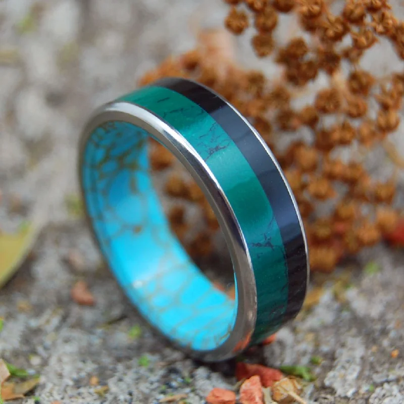 Set In Stone | Men's Jade, Onyx, Tibetan Turquoise & Titanium Wedding Ring