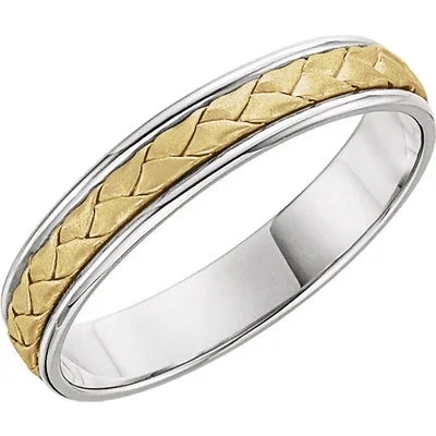 CORDA | Men's Wedding Ring | 14k White & Yellow Gold | 4mm