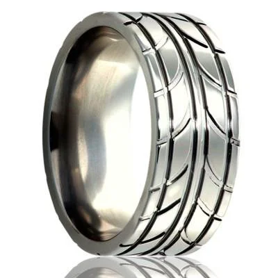 DAKK | Tire Tread Ring | Cobalt Wedding Band | 8mm