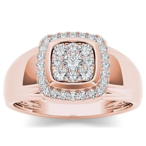 De Couer IGI Certified 10k Rose Gold 1/2ct TDW Diamond Men's Ring