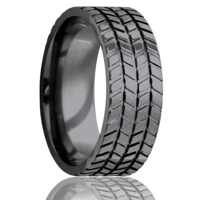 DEFENDER | Tire Tread Ring | Black Zirconium | 8mm