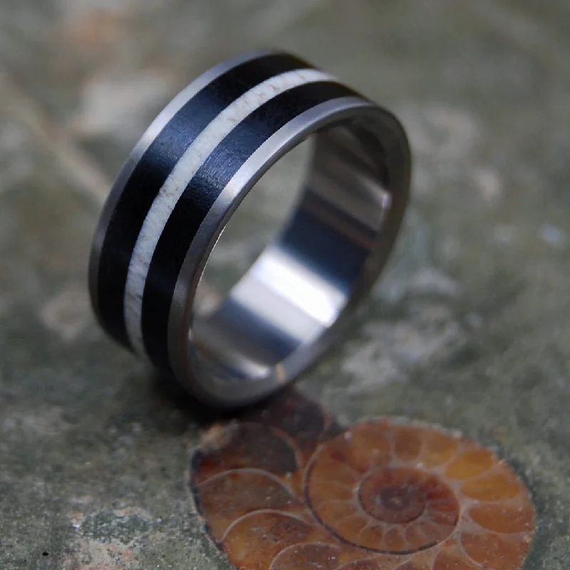 Ebony Moose | Men's African Ebony Wood, Moose Antler & Titanium Wedding Ring