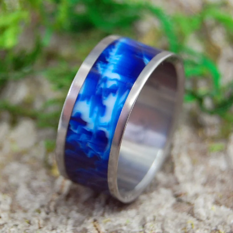 Flat Earth | Men's Vintage Resin & Titanium Wedding Ring