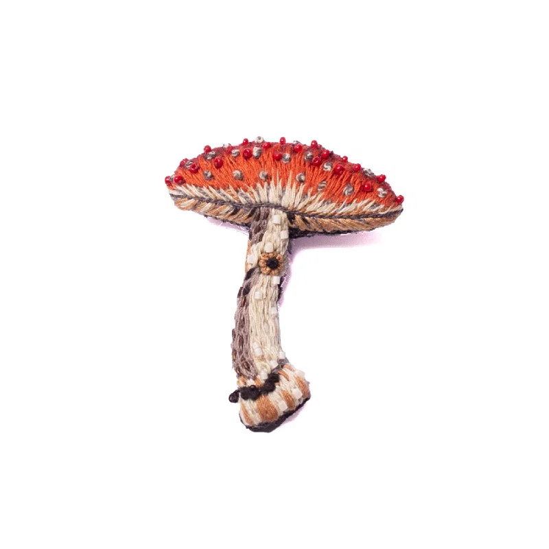 fly amanita mushroom brooch