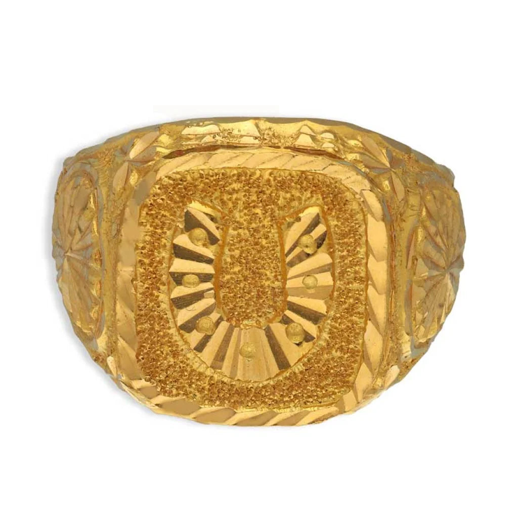 Gold Horse Shoe Men's Ring 22KT - FKJRN22K3457