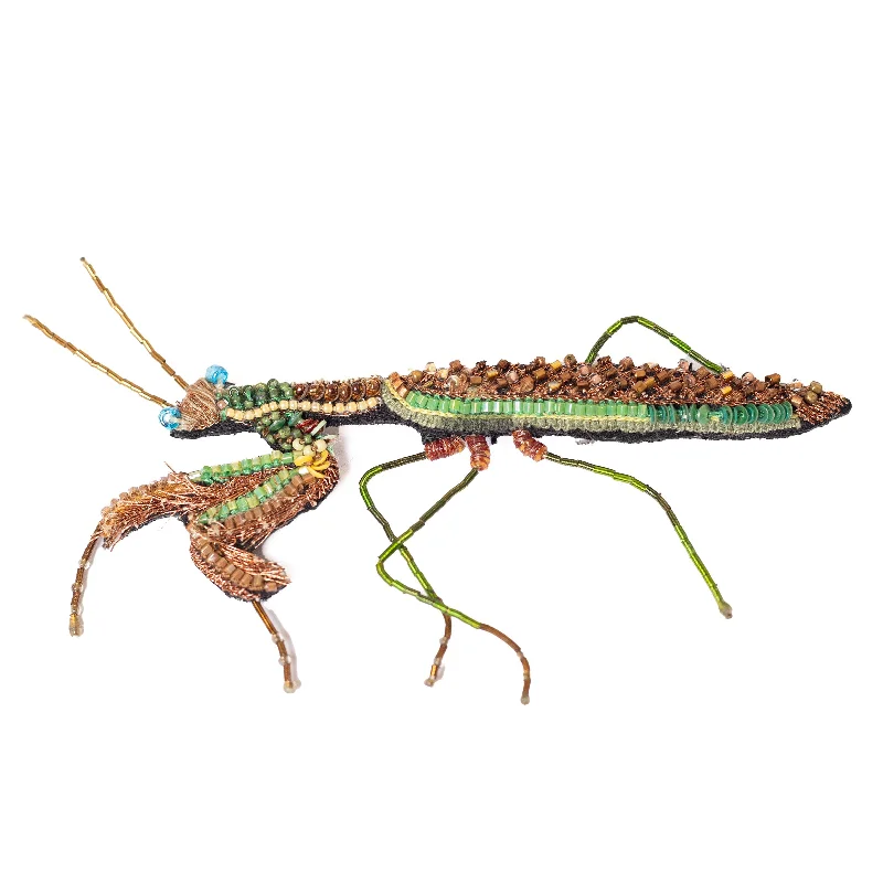 green mantis brooch