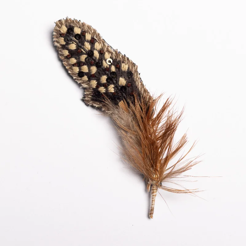 guinea feather brooch