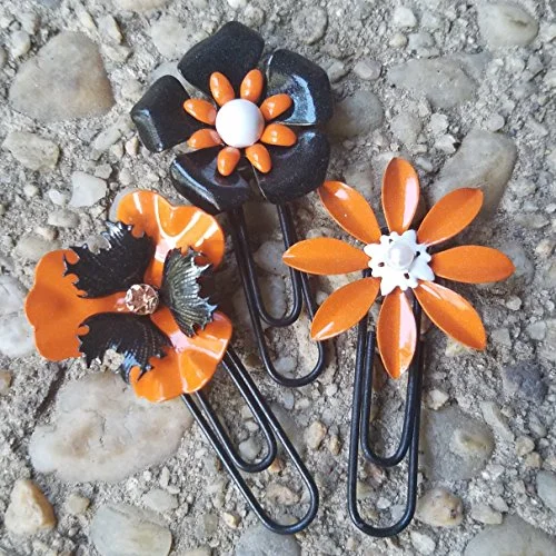 Halloween Planner Clip Set Metal Flowers