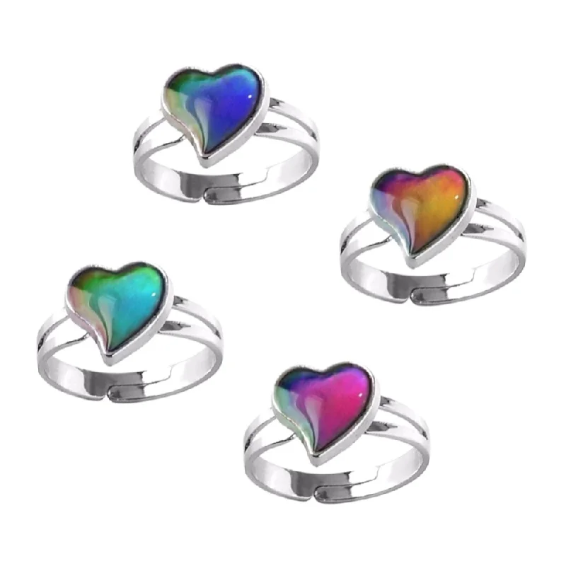 Heart Color Changing Adjustable Mood Ring For Woman or Teen