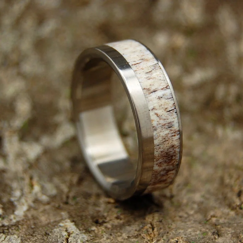 Found Moose Antler | Men's Moose Antler & Titanium Wedding Ring