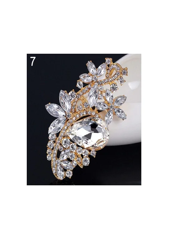 HP-0027 Rhinestone l Booches l Lot SILVER l GOLD l Bridal brooch bouquet l Sash l Wedding Invitations l Napkin Rings Bulk Broaches