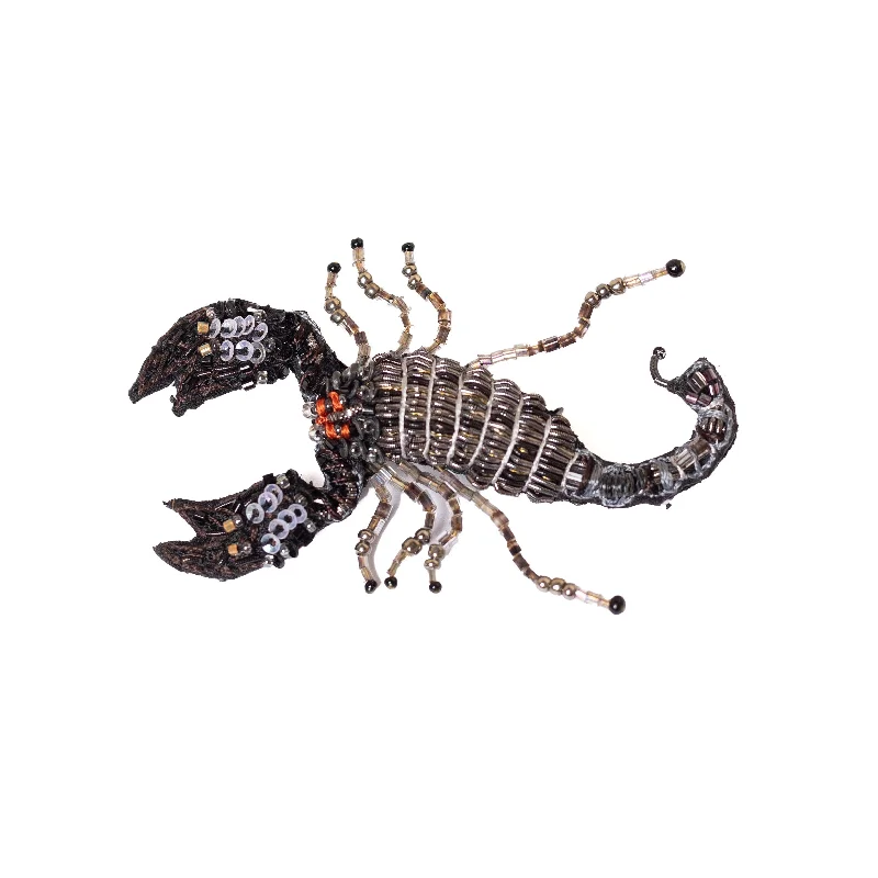 indian black scorpion brooch