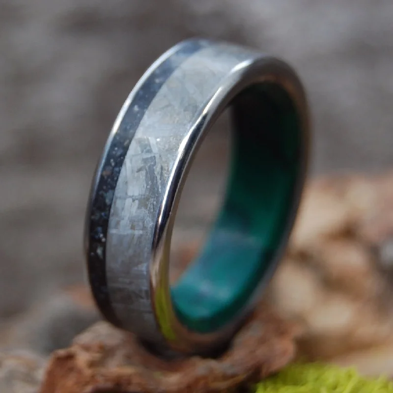 Just A Thing Of Beauty | Men's Black Icelandic Lava, Meteorite & Titanium Wedding Ring