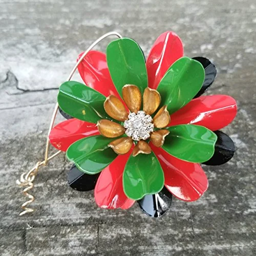 Kwanzaa Ornament Painted Metal Flower