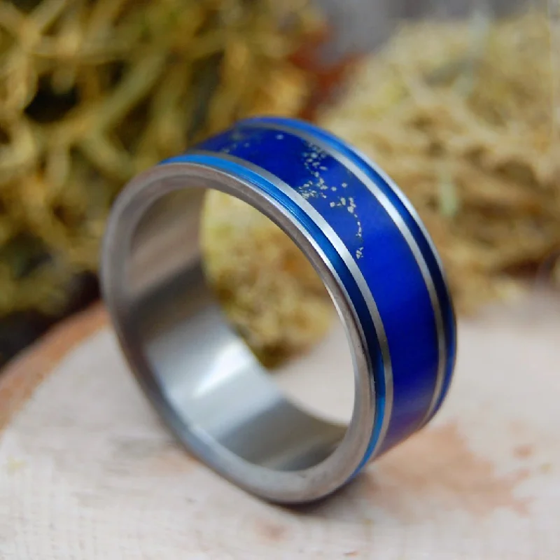 Lapis Archipelago | Men's Lapis Lazuli Stone & Titanium Wedding Ring