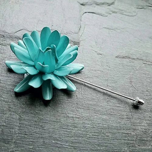 Light Blue Marigold Lapel Pin