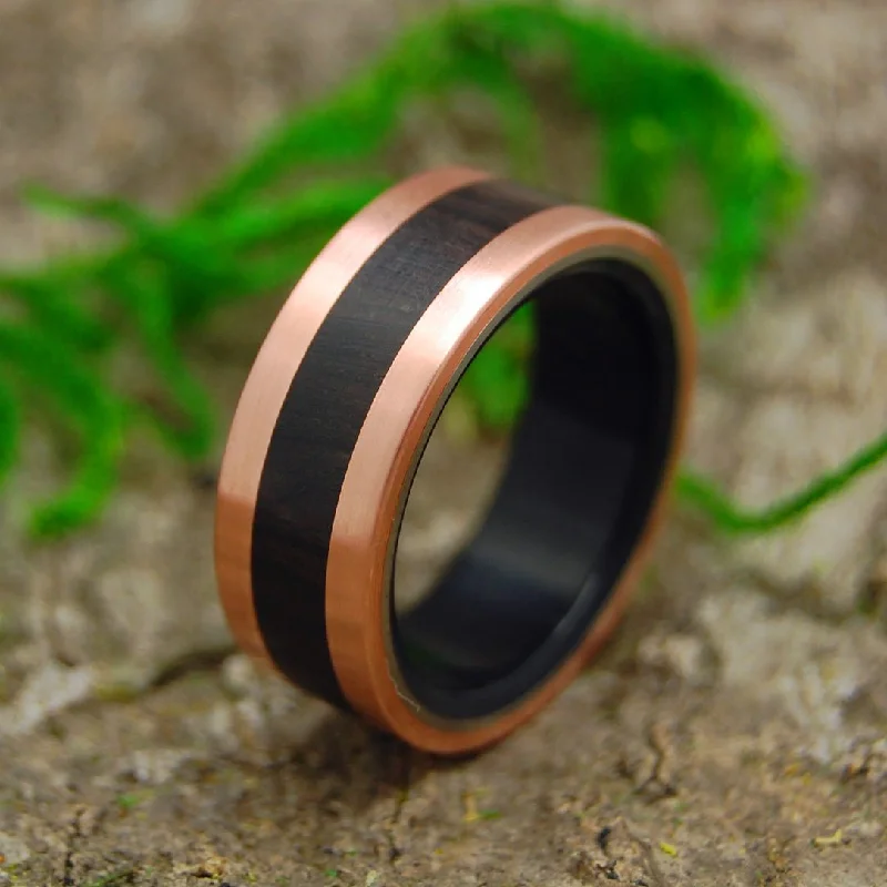 African Copper King | Men's Copper, Ebony Wood & Titanium Wedding Ring