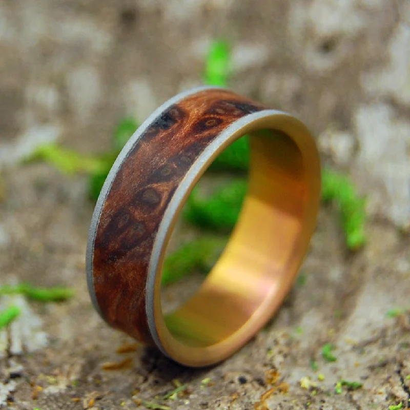 Mighty Sunset | Men's Redwood Burl & Titanium Wedding Ring