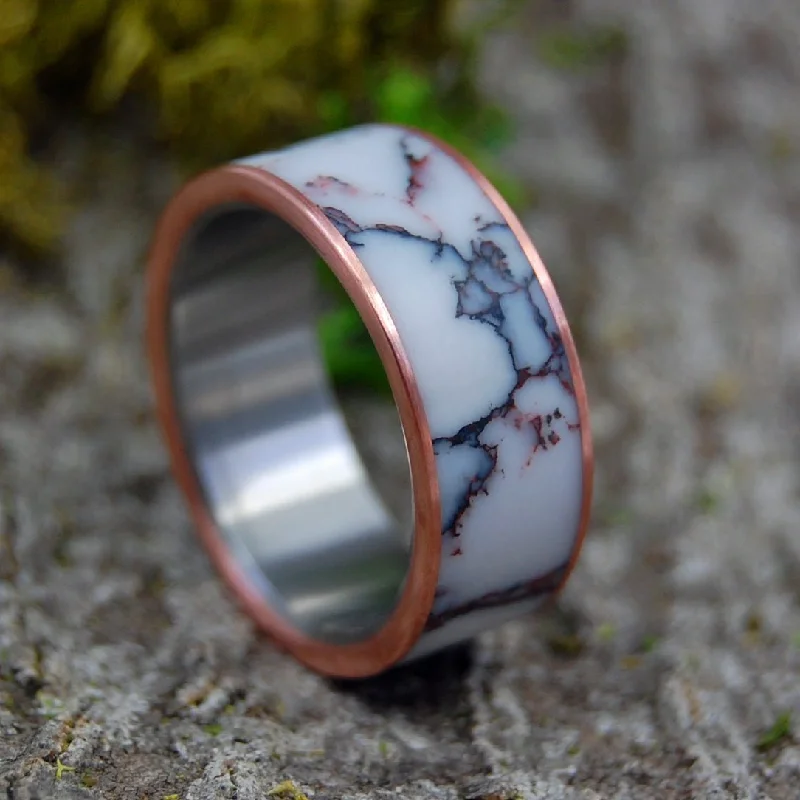 Wild Horse Copper | Men's Jasper Stone, Copper & Titanium Wedding Ring