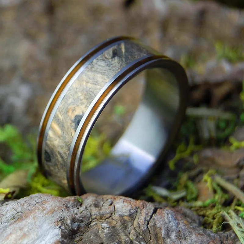 The Door In Front Of You | Men's California Buckeye Wood & Titanium Wedding Ring