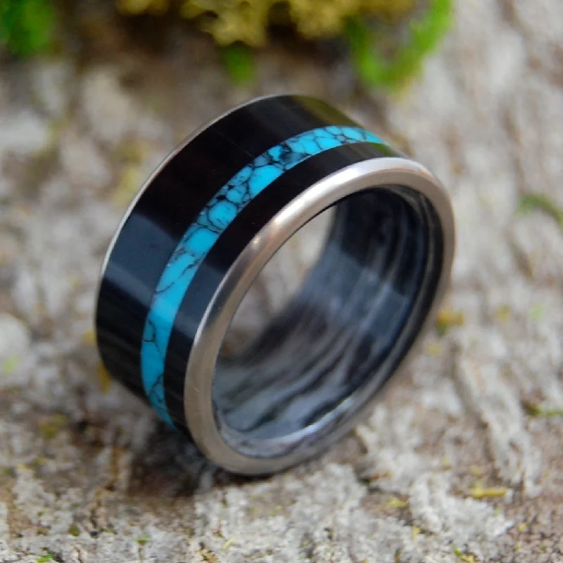 Apollo | Men's Turquoise, Onyx & Titanium Wedding Ring