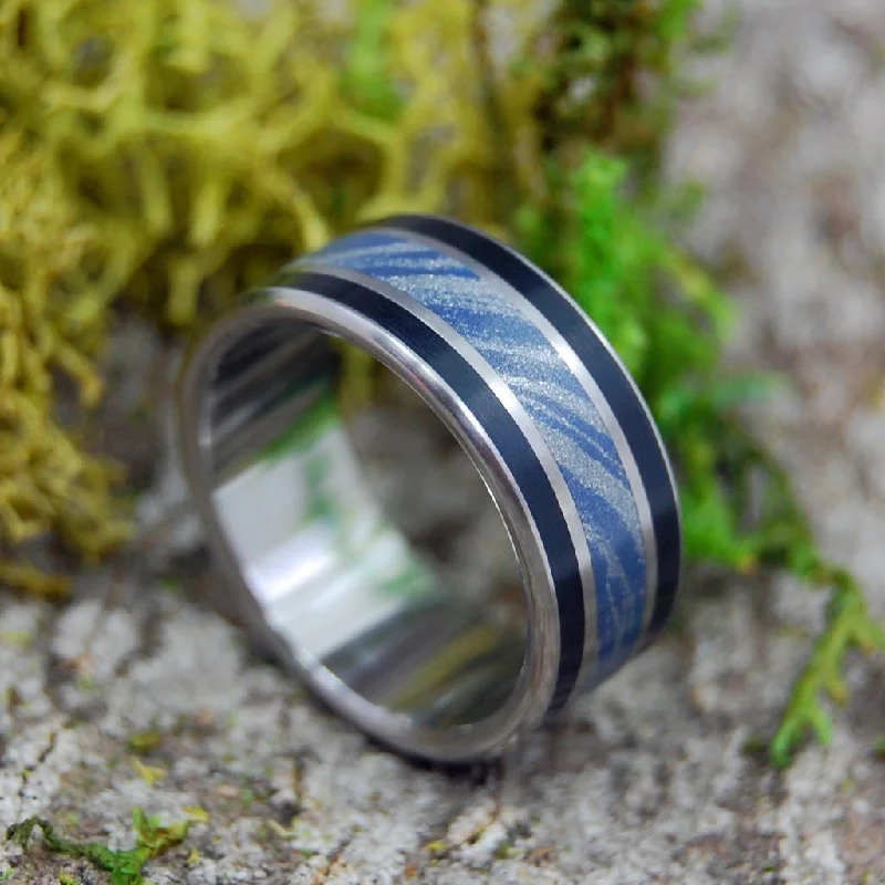 Decision Made | Men's Onyx, Blue Silver & Titanium Wedding Ring