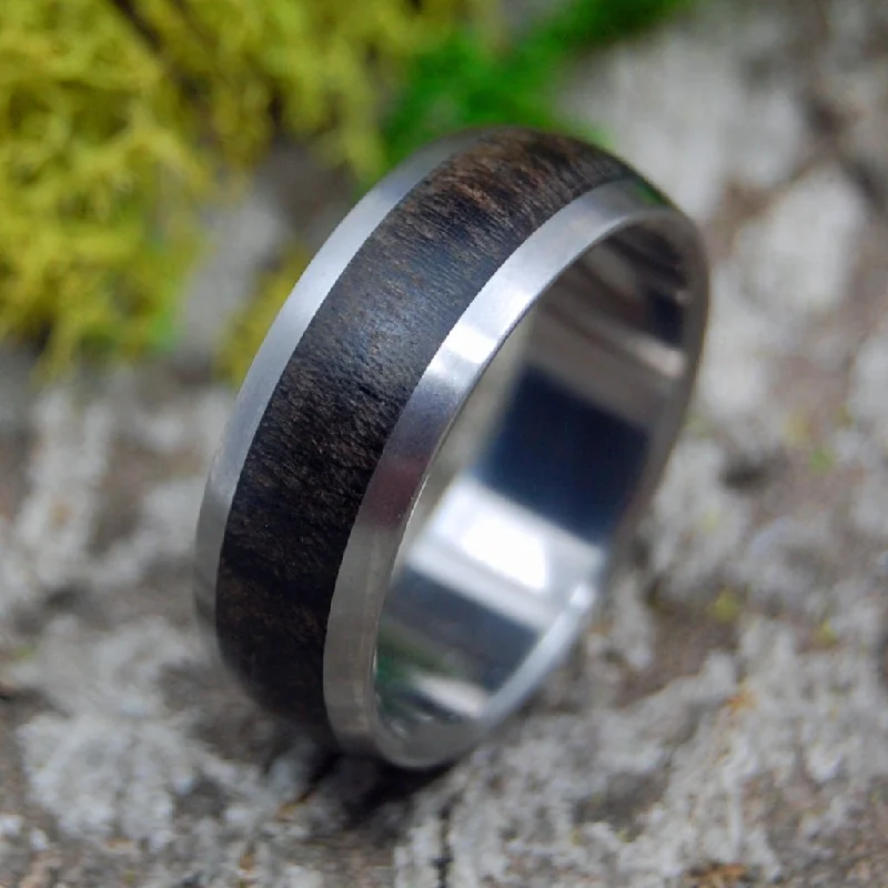 Chocolate Ebony | Men's Ebony Wood & Titanium Wedding Ring