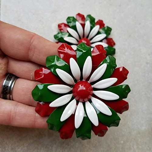 Metal Flower Christmas Magnet