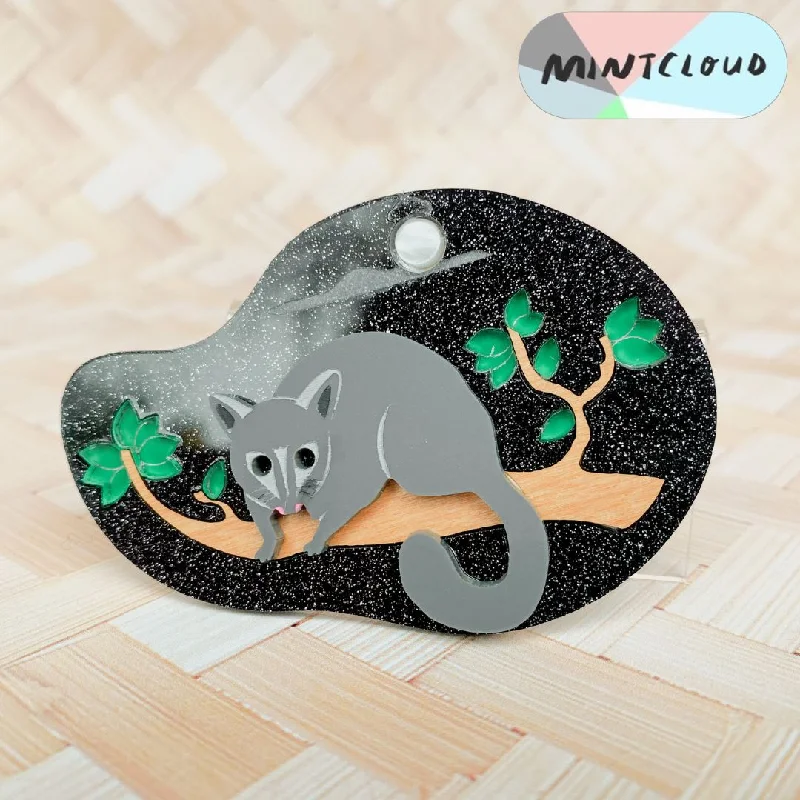 Mintcloud Grey Possum Twilight Brooch*