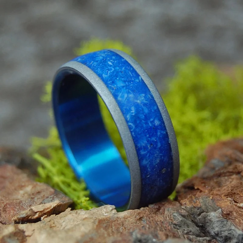 Moose Under A Starry Sky | Men's Crushed Moose Antler, Night Sky Concrete Resin & Titanium Wedding Ring