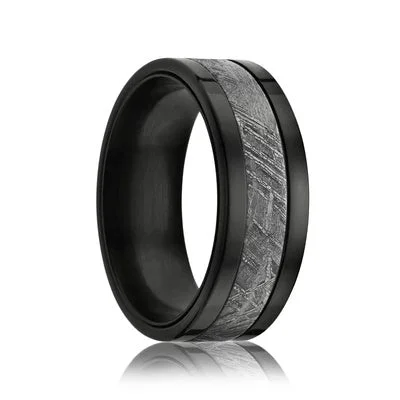 NAMA | Meteorite Men's Wedding Ring | Black Zirconium | 8mm