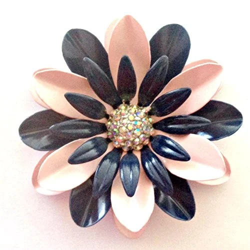 Navy and Pink Brooch