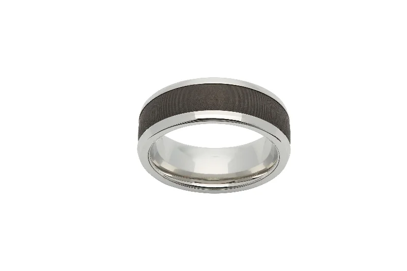 Unique & Co Carbon Fibre Steel Ring