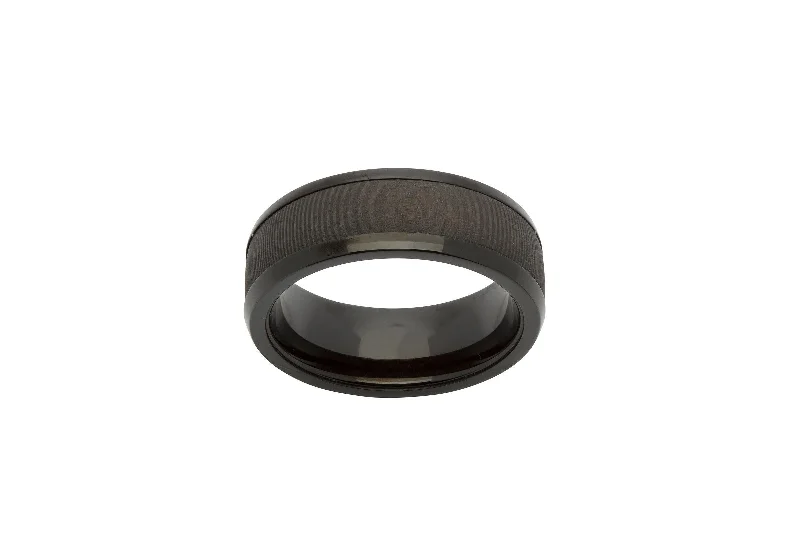 Unique & Co Carbon Fibre and Black IP Steel Ring