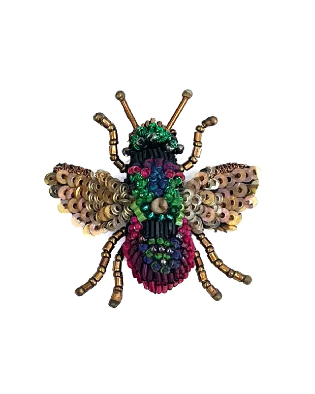 rainbow bee brooch